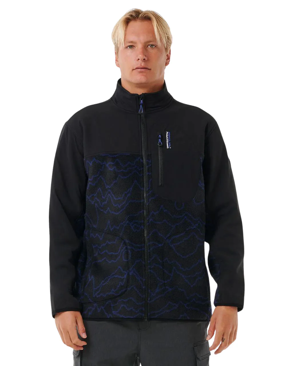 RIP CURL ANTI SERIES SEARCH ZIP CREW BLACK/BERRY | CHAQUETA FORRO POLAR - Imagen 2